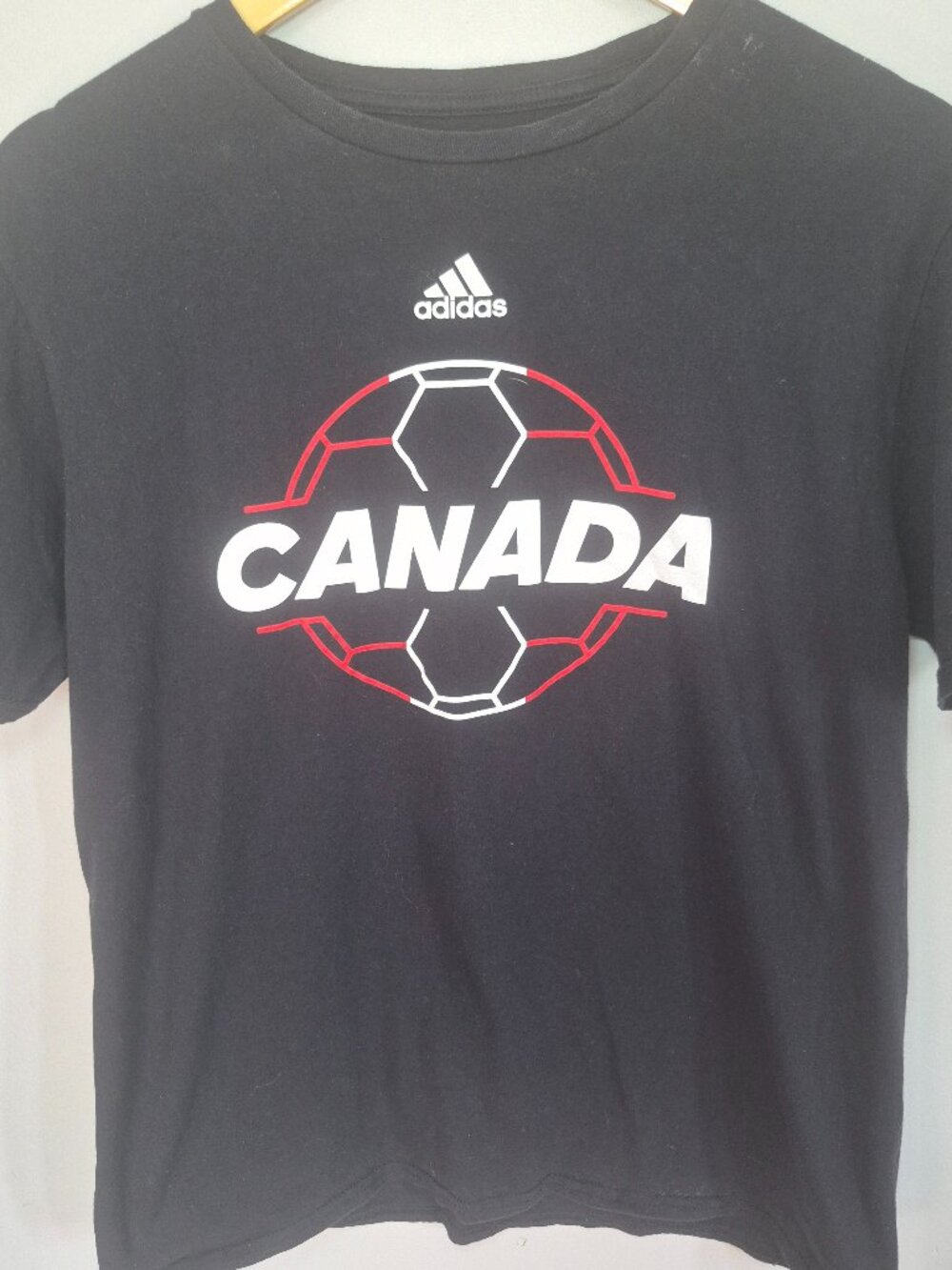 Adidas Canada Soccer Graphic T-Shirt Black Men's Medium